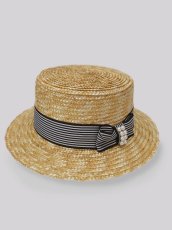 画像2: 【新品】ストライプ麦わらHAT HA_183_B131【通信販売専用商品】 (2)