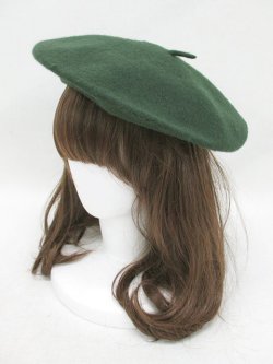 画像1: 【新品】 シンプルベレー帽(グリーン)