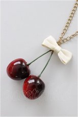 画像1: 【新品】リボンチェリーネックレスホワイトリボン k_nl_0507_38_b129【通信販売専用商品】 (1)