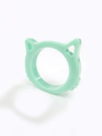 【新品】 ネコシルエットリング(ミント) RG_202_B83【通信販売専用商品】