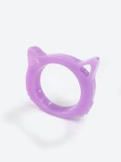 画像1: 【新品】 ネコシルエットリング(パープル) RG_203_B83【通信販売専用商品】 (1)