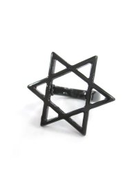 【新品】六芒星リング（黒） RG_293_B097【通信販売専用商品】