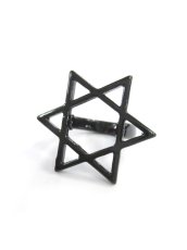 画像1: 【新品】六芒星リング（黒） RG_293_B097【通信販売専用商品】 (1)