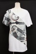 【新品】時計pt切替Tシャツ(白) g_tp TS_118_D016