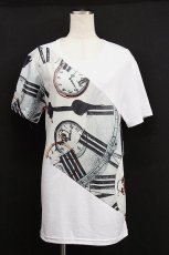 画像1: 【新品】時計pt切替Tシャツ(白) g_tp TS_118_D016【通信販売専用商品】 (1)