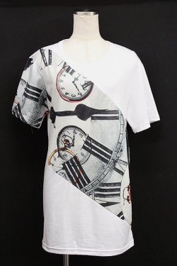 画像1: 【新品】時計pt切替Tシャツ(白) g_tp TS_118_D016