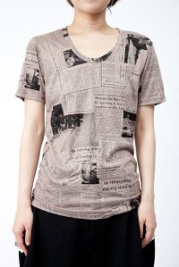 【新品】ニュースペーパーTシャツ(ブラウン)(Tshirt/brown)w1105bounce3 g_tp TS_031_D004【通信販売専用商品】