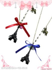 画像1: 【新品】エッフェル塔アンティークネックレス レッド NE_009_B88【通信販売専用商品】 (1)