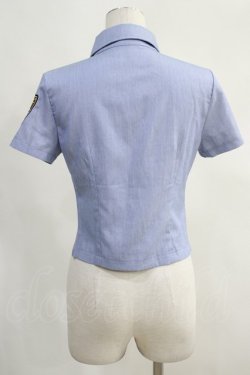 画像3: NieR Clothing / ワッペン半袖シャツ  ブルーグレー H-23-11-04-1040-PU-BL-KB-ZT243
