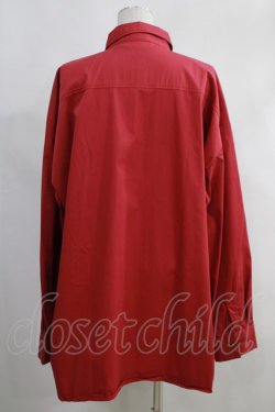 画像2: NieR Clothing / 刺繍長袖シャツ  赤 H-23-11-12-057-PU-BL-KB-ZT236