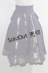 Ozz oneste / 椿刺繍袴風フリルスカート  紫 H-23-11-17-1009-OO-SK-KB-ZH