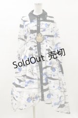 ALICE and the PIRATES / Therapy〜君と僕を繋ぐ包帯〜柄シャツワンピース Free 白/ブルー H-23-12-06-080-PA-OP-NS-ZH