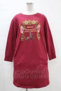 Jane Marple / Royal chocolate EMB sweatshirt dress  ボルドー H-23-12-24-010-JM-OP-KB-ZT158