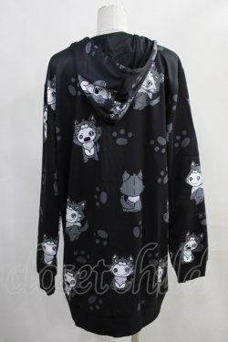 画像3: NieR Clothing / 総柄ZIPパーカー  黒 H-24-01-12-025-PU-TO-KB-ZT098