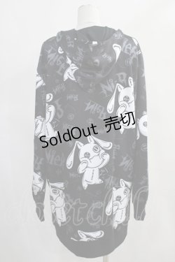 画像3: NieR Clothing / 総柄ZIPパーカー  黒 H-24-01-12-026-PU-TO-KB-ZT098