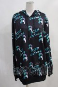 NieR Clothing / 総柄プルパーカー  黒 H-24-01-13-032-PU-TO-KB-ZT119