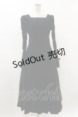 Moi-meme-Moitie / 後ろ編み上げワンピース  黒 H-24-01-21-085-MO-OP-KB-ZH