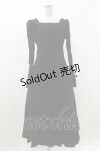 Moi-meme-Moitie / 後ろ編み上げワンピース  黒 H-24-01-21-085-MO-OP-KB-ZH