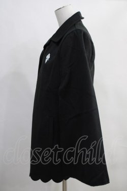 画像2: NieR Clothing / 裾スカラップSLEEVE SLIT LADIES COAT  黒 H-24-01-23-025-PU-CO-KB-ZT-C014