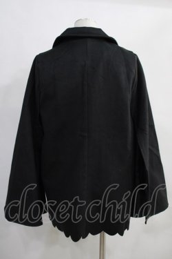 画像3: NieR Clothing / 裾スカラップSLEEVE SLIT LADIES COAT  黒 H-24-01-23-025-PU-CO-KB-ZT-C014