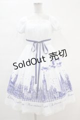 Moi-meme-Moitie / サイレントムーンワンピース(ミニ丈) Free white x blue H-24-02-05-1025-MO-OP-NS-ZH