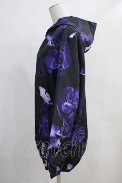 画像2: NieR Clothing / 総柄ZIPブルゾンパーカー  黒×紫 H-24-02-06-1013-PU-TO-KB-ZT223