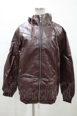 画像1: NieR Clothing / レザーZIPパーカー H-24-02-07-083-PU-TO-KB-ZT-CL001