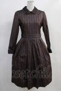 Jane Marple / Regimental stripeのコレットドレス  ブラウン H-24-02-07-1008-JM-OP-KB-ZT001