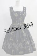Jane Marple / ロイヤルストライプのスクエアドレス M ネイビー H-24-02-07-1015-JM-OP-SK-ZT096