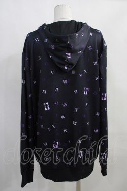 画像3: NieR Clothing / 総柄ZIPパーカー  黒×紫 H-24-02-08-034-PU-TO-KB-ZT179
