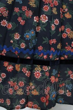 画像4: Jane Marple Dans Le Saｌon / Flowers of Jouy double accordion skirt  ネイビー H-24-02-09-1030-JM-SK-KB-ZT252