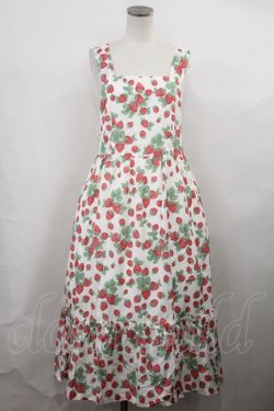 画像1: Jane Marple / Strawberry gardenのストラップドレス Free 白 H-24-02-23-1018-JM-OP-KB-ZH