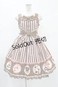 Angelic Pretty / Meltyチョコレートハイウエストジャンパースカート Free ピンク/チョコ H-24-02-25-1034-AP-OP-NS-ZH