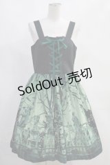Moi-meme-Moitie / スリーピングガーデン編上げジャンパースカート  グリーン H-24-02-26-006-MO-OP-KB-ZH