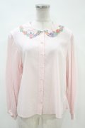 Jane Marple / Flower embroidery collar blouse  ピンク H-24-02-26-1007-JM-BL-KB-ZH
