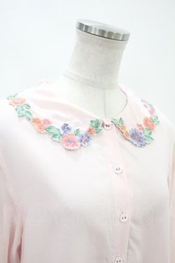 画像4: Jane Marple / Flower embroidery collar blouse  ピンク H-24-02-26-1007-JM-BL-KB-ZH