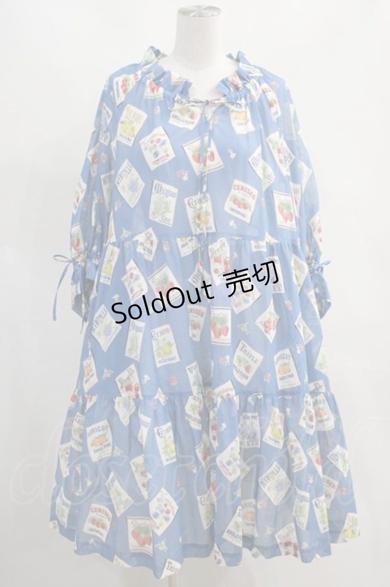 画像1: Jane Marple / My favorite labelsティアードドレス  ブルーグレー H-24-03-05-005-JM-OP-KB-ZH (1)