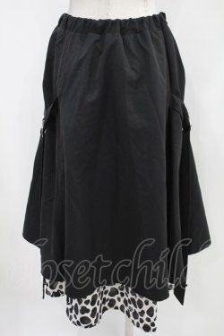 画像2: NieR Clothing / 裾柄ロングスカート  黒 H-24-03-09-049-PU-SK-KB-ZH