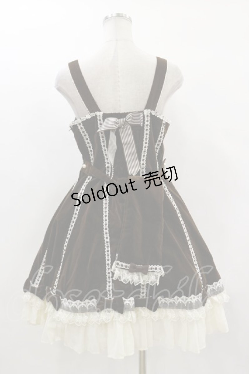 画像2: Angelic Pretty / エレガント別珍鳥籠ジャンパースカート Free ブラウン H-24-03-16-1092-AP-OP-NS-ZH (2)