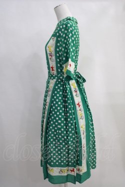 画像2: Jane Marple / Polka dots parade Colette dress M グリーン H-24-03-18-1012-JM-OP-SK-ZH