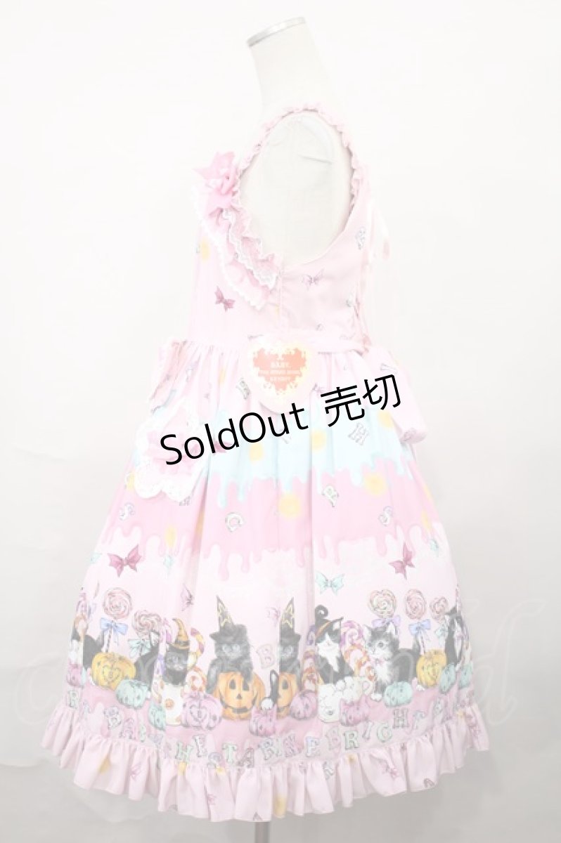 画像2: BABY,THE STARS SHINE BRIGHT / Soiree Au Chat Noir柄お星さまジャンパースカート Free ピンク H-24-03-21-1021-BA-OP-NS-ZH (2)