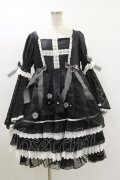 AngelsHeart-Lolita（海外ロリータブランド） / Cross Dress Set XL ブラック/グレー/ホワイト H-24-03-22-020-LO-OP-NS-ZH