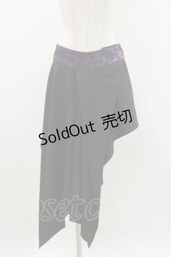 画像1: Qutie Frash / ジャガード切替オーバースカート  黒×紫 H-24-03-28-055-QU-SK-KB-ZT076