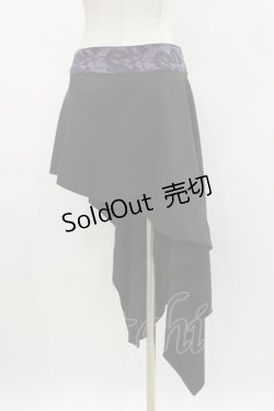 画像2: Qutie Frash / ジャガード切替オーバースカート  黒×紫 H-24-03-28-055-QU-SK-KB-ZT076