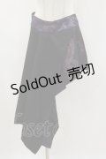 Qutie Frash / ジャガード切替オーバースカート  黒×紫 H-24-03-28-056-QU-SK-KB-ZH