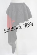 Qutie Frash / アシメラップスカート  黒×赤 H-24-03-30-015-QU-SK-KB-ZT202