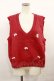 画像1: LA POMME PETIT / Mini Ribbon Knit Vest Free レッド H-24-04-03-030-LO-TO-NS-ZH (1)