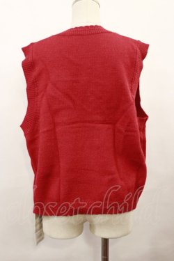 画像2: LA POMME PETIT / Mini Ribbon Knit Vest Free レッド H-24-04-03-030-LO-TO-NS-ZH