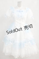 Angelic Pretty / トッピングハートワンピース Free 白/サックス H-24-04-04-007-AP-OP-NS-ZH