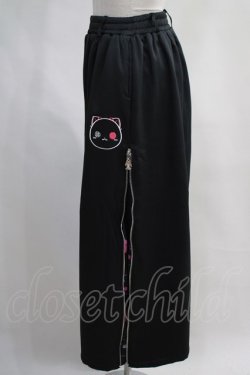 画像2: NieR Clothing / 2WAY SIDE ZIP WIDE PANTS  黒×ピンク H-24-04-06-004-PU-PA-KB-ZT198